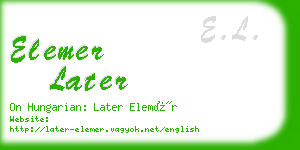 elemer later business card